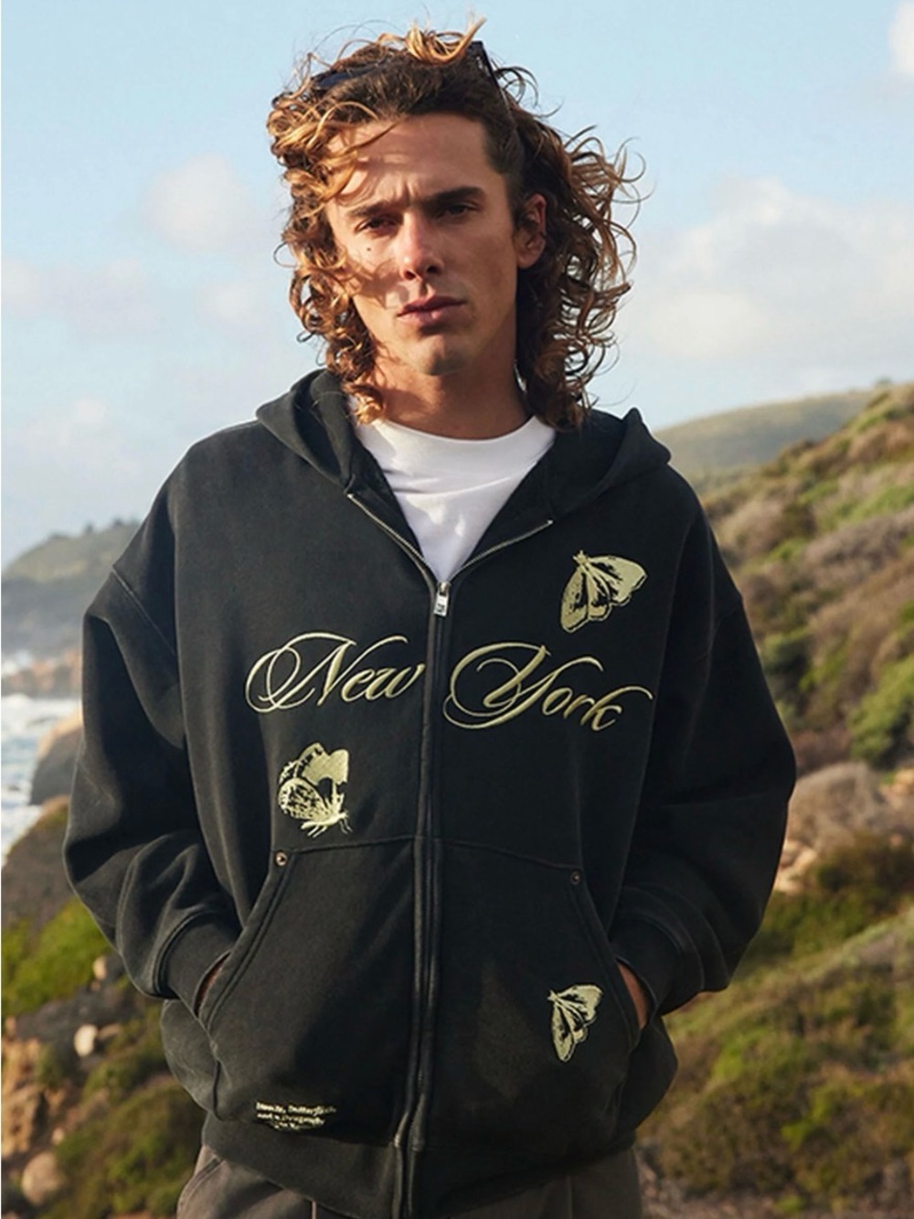 PacSun Black Zip-Up Embroidered Hoodie ✨Sold Out✨